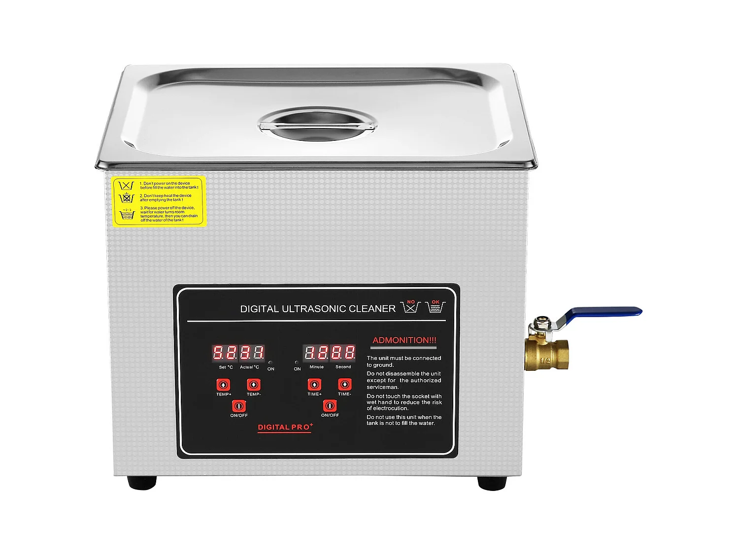 Nettoyeur à Ultrasons SucceBuy 10L avec Minuterie et Chauffage, Machine de Nettoyage Sonique Numérique