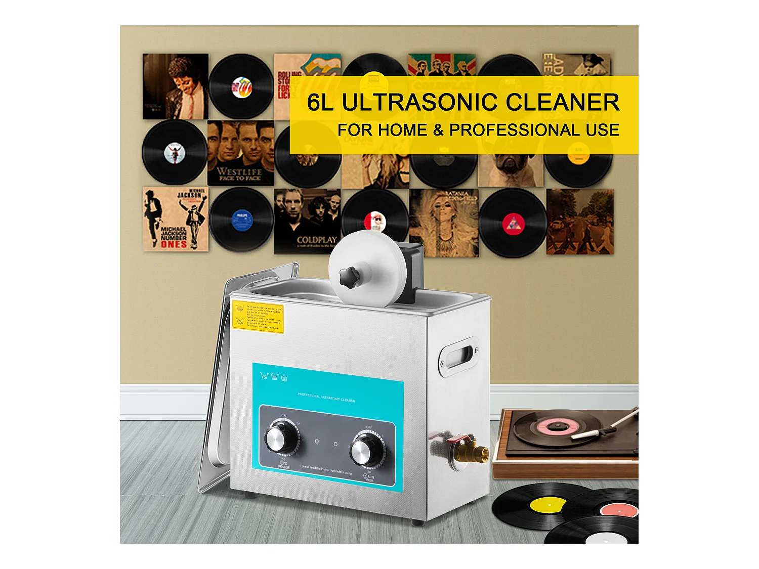 Nettoyeur à Ultrasons SucceBuy Nettoyeur à Ultrasons Numérique 6L Bouton de Commande