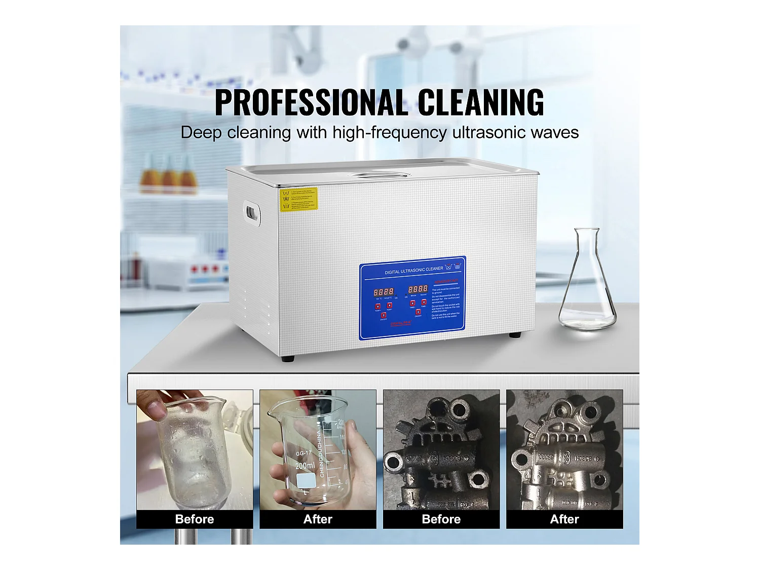 Ultraschallreiniger SucceBuy Ultraschallreiniger, 27,2 l, Professioneller Schallreinige, Digitaler Timer und Heizung