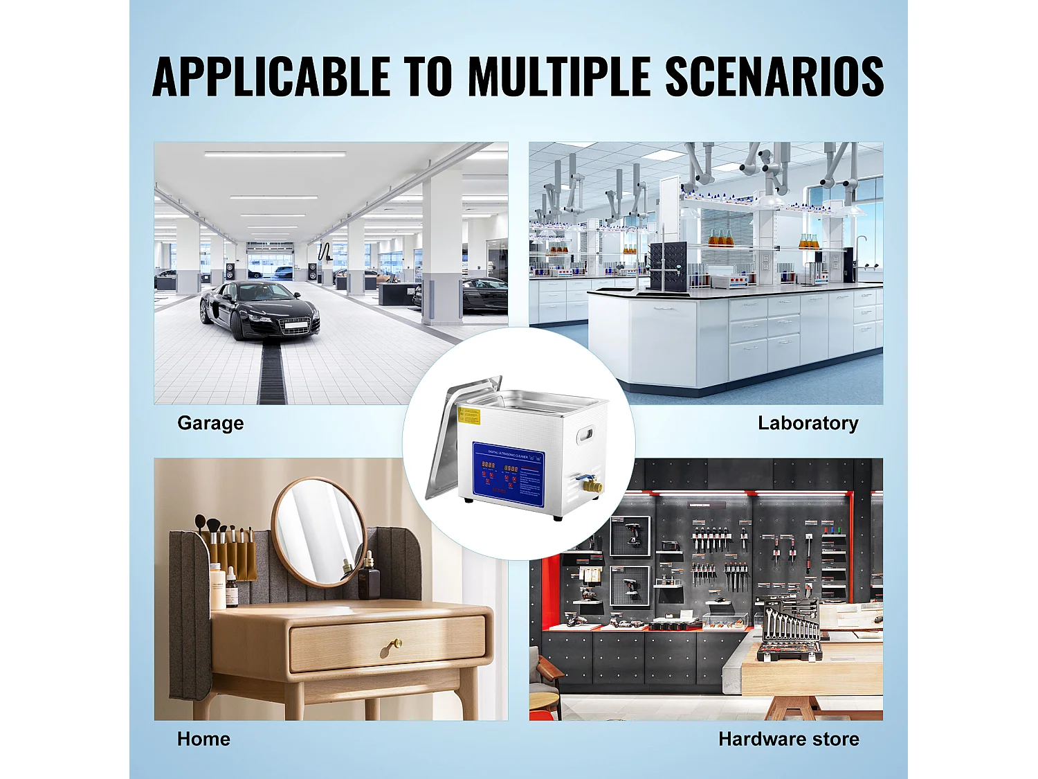 Ultraschallreiniger SucceBuy 9,5L Professional Ultraschall Sauberer, Digital Witz und Heizung, Edelstahl