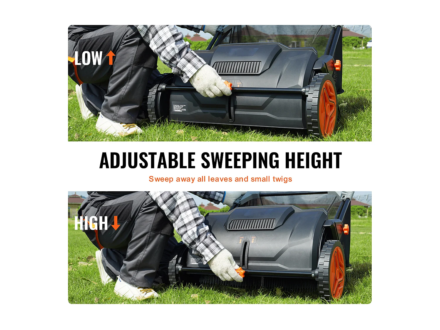 Barredora de Césped Manual SucceBuy de 21 Pulgadas con Recolector de Hojas y Césped de 3.5 Pies Cúbicos