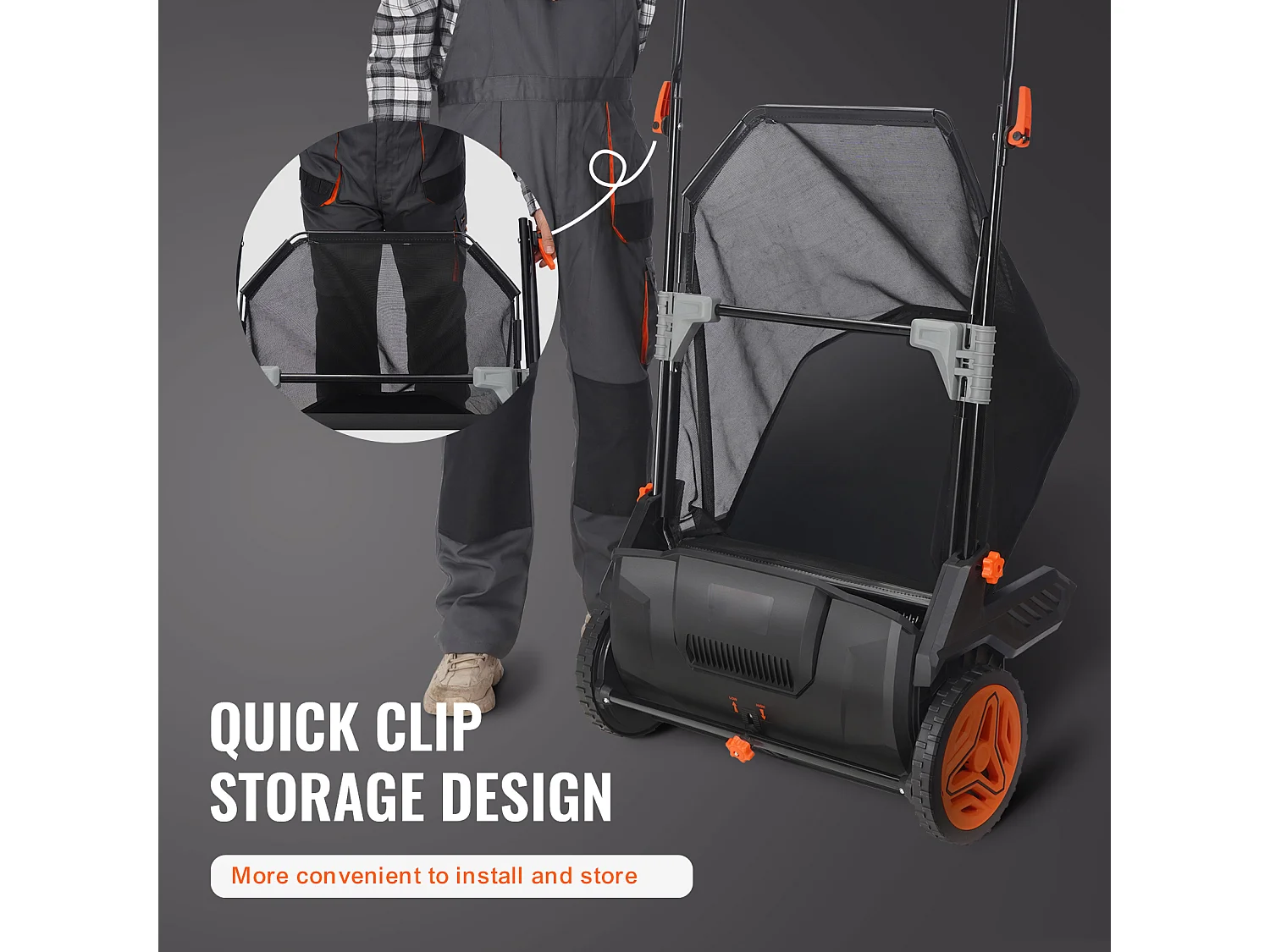 Barredora de Césped Manual SucceBuy de 21 Pulgadas con Recolector de Hojas y Césped de 3.5 Pies Cúbicos