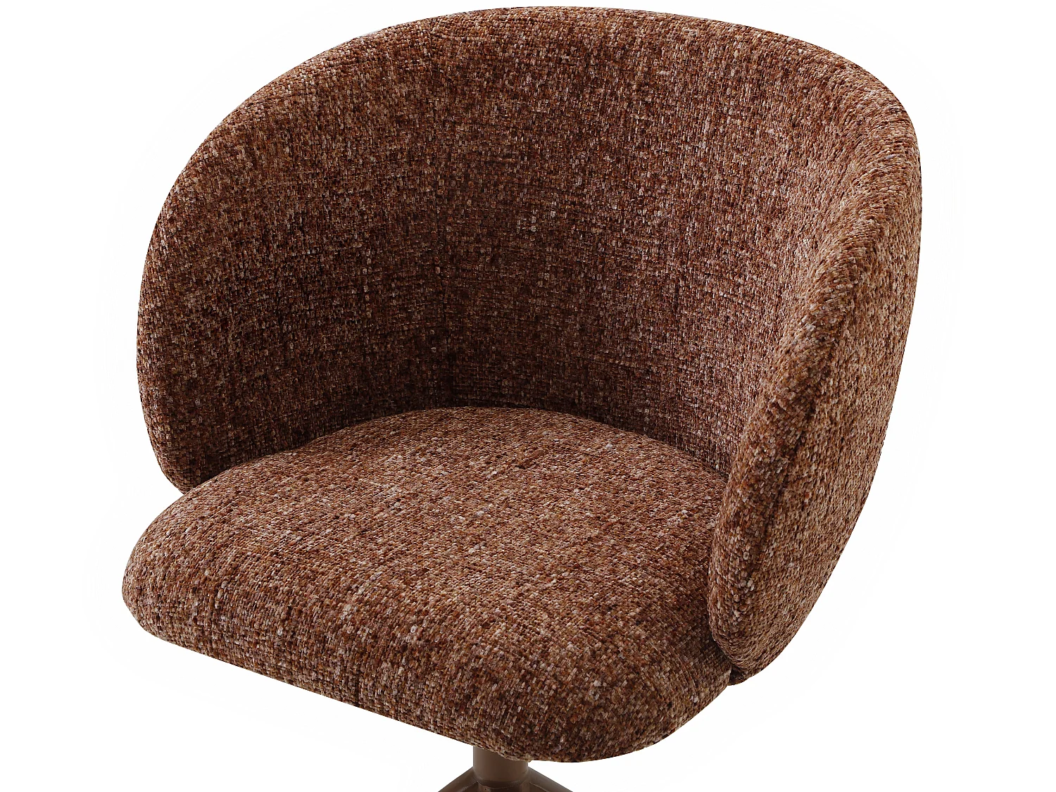 Chaise de bureau - Tissu texturé - Terracotta - Hauteur réglable - DUMALI