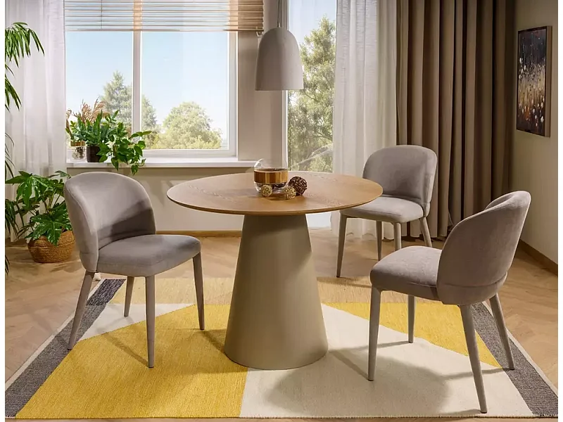 Esstisch Angel/Holzwerkstoff/Rund/Graun&Braun