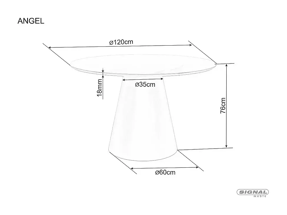 Table à manger Angel/matériau bois/ronde/Noir
