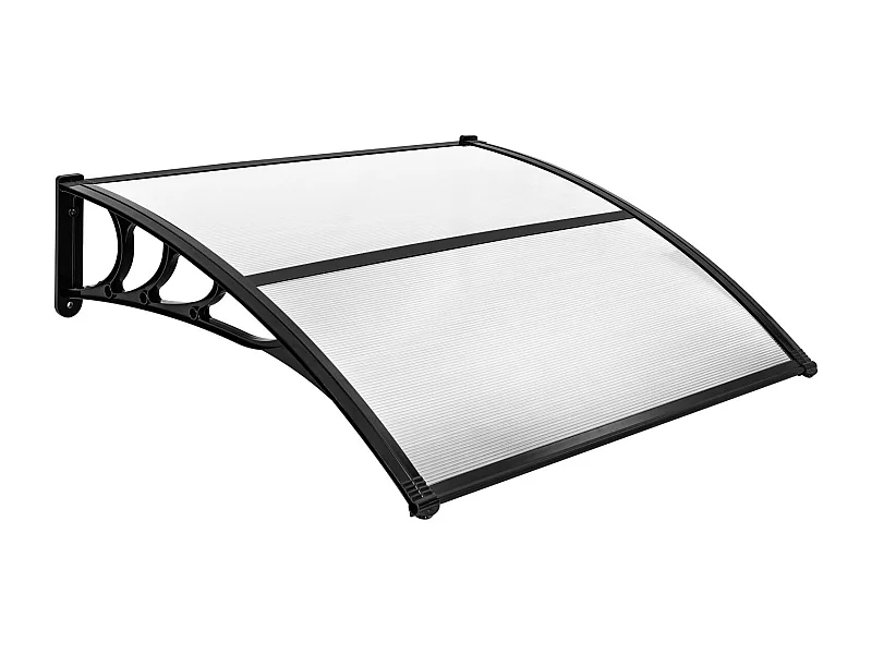 Luifel voor voordeur, overkapping van aluminium en polycarbonaat, boogluifel, deurluifel, afdak voor huisdeur, deurluifel voor entree, 122 x 99 cm ZB33441