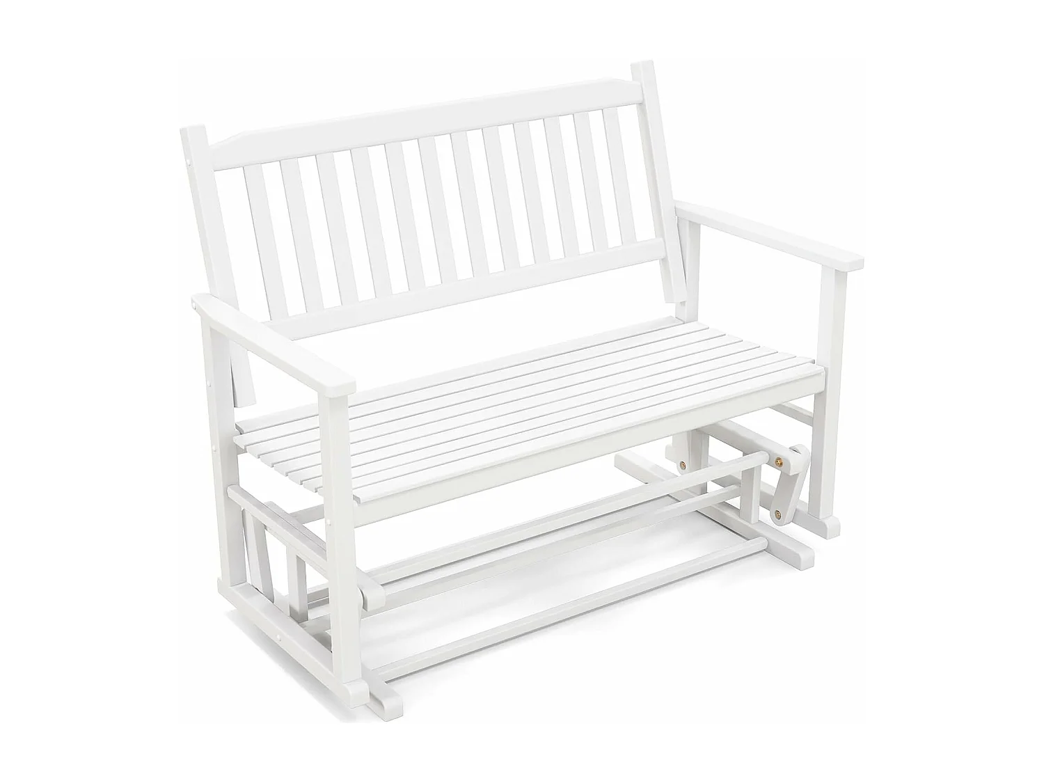 Tuinbank met zachte glijbeweging, weerbestendige schommelbank, 2-zits houten bank, terrasbank, zitbank voor balkon, tuin, terras, 126 x 68 x 100