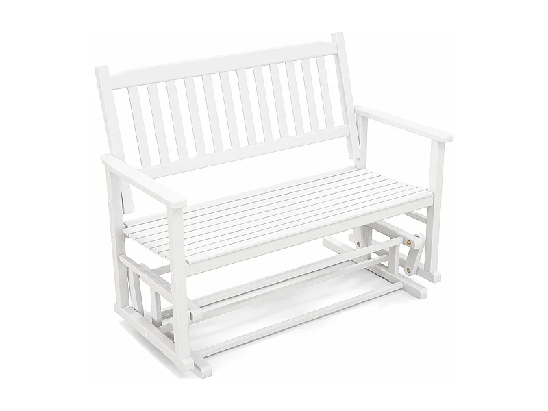 Tuinbank met zachte glijbeweging, weerbestendige schommelbank, 2-zits houten bank, terrasbank, zitbank voor balkon, tuin, terras, 126 x 68 x 100