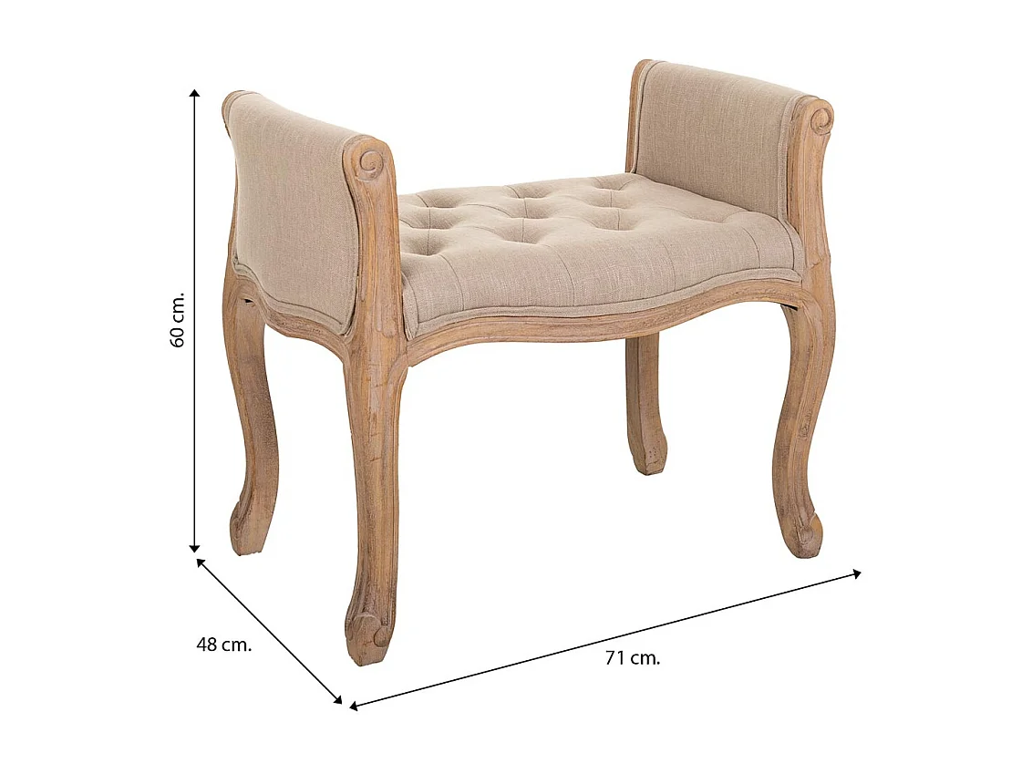 Banco de madeira bege 71x 48x45/60 cm