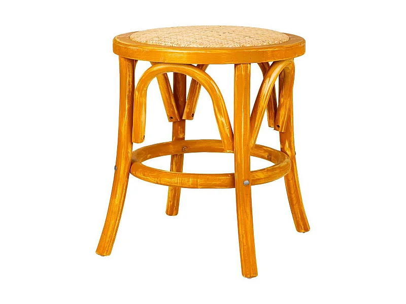 Houten kruk en rotanzitting met unieke stijl en comfort