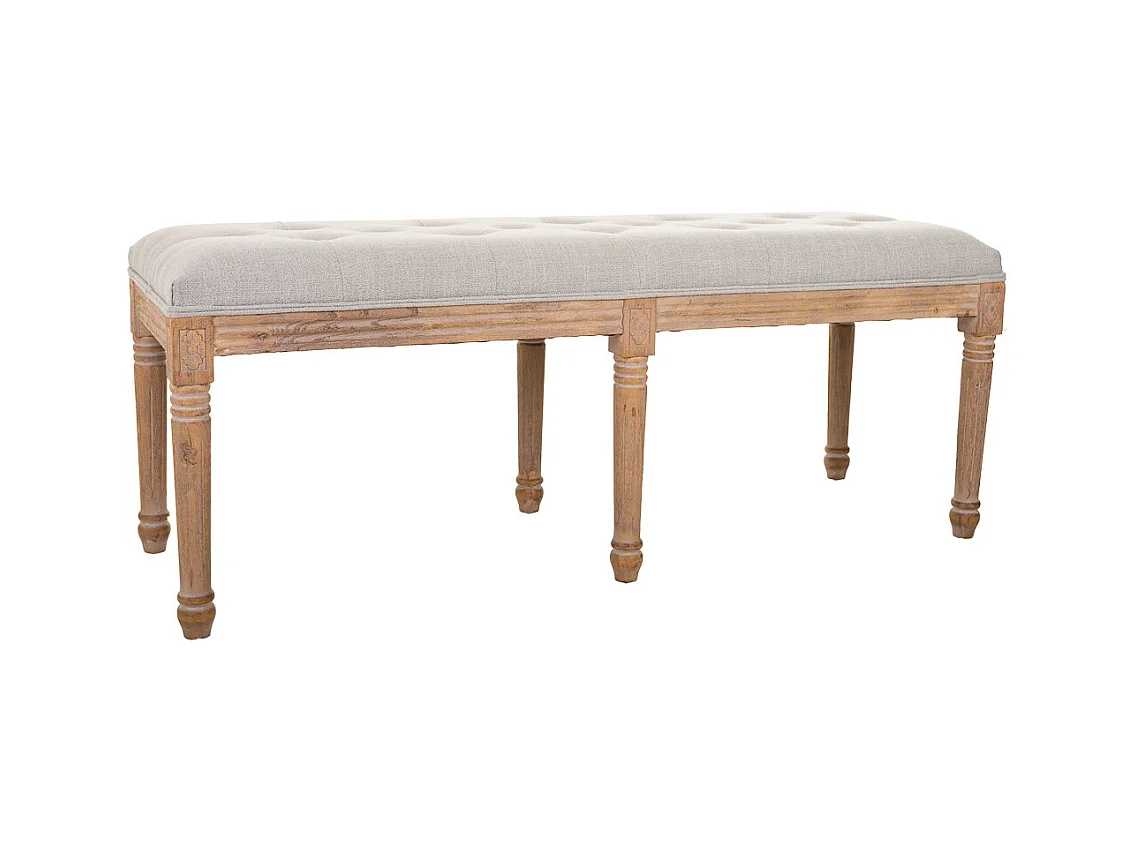 Polsterbank aus braunem Holz 122x41x48