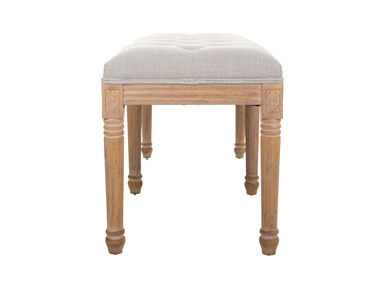 Polsterbank aus braunem Holz 122x41x48