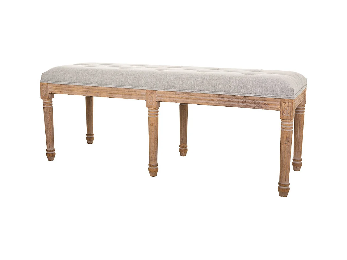 Polsterbank aus braunem Holz 122x41x48