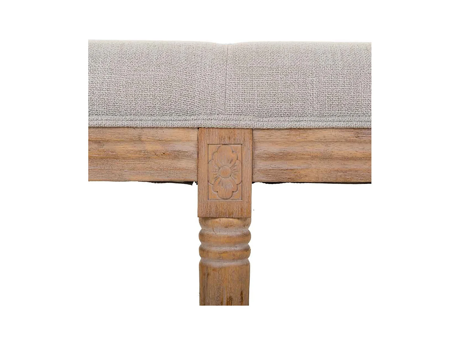 Polsterbank aus braunem Holz 122x41x48