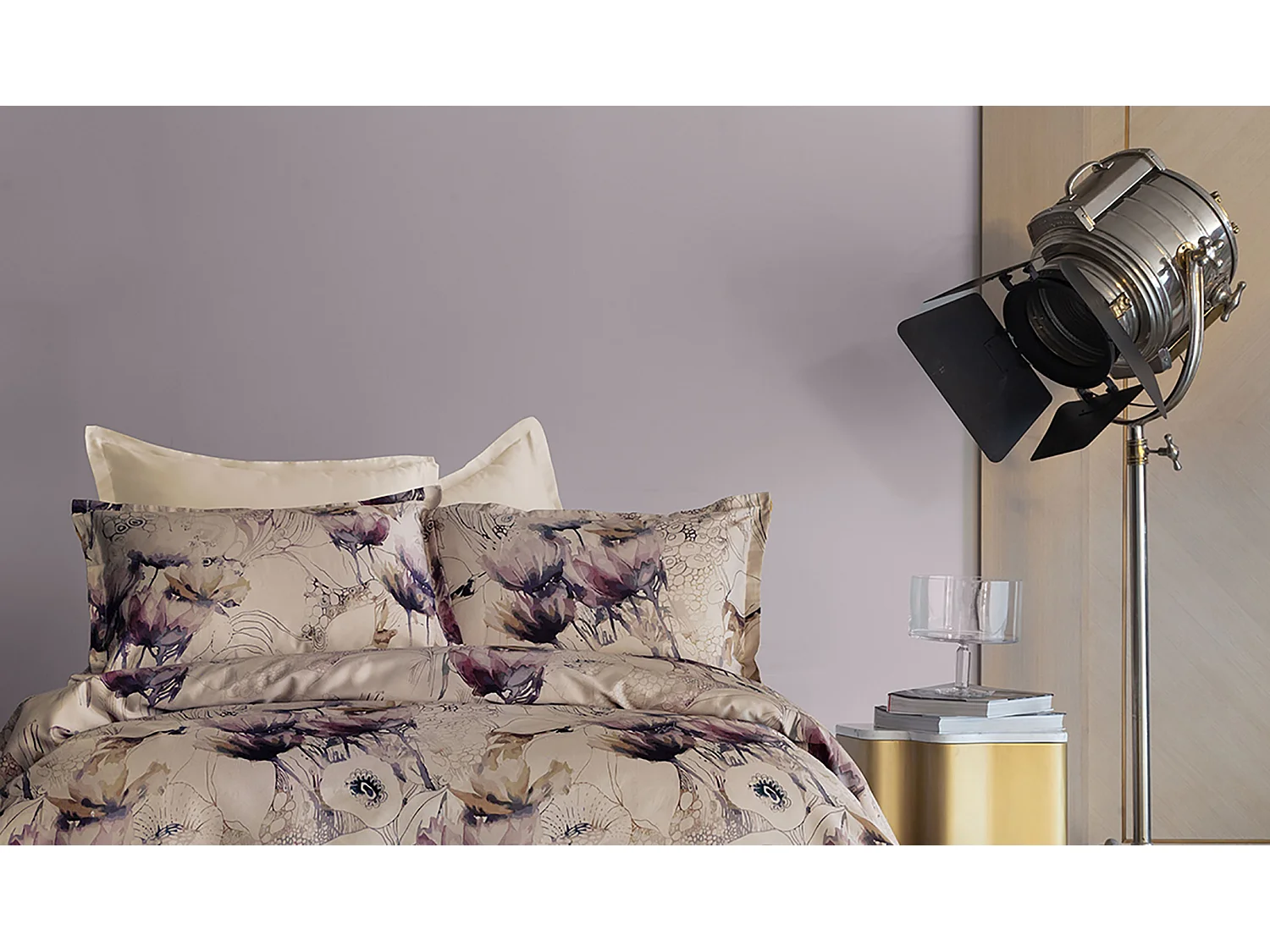 Parure de lit  2 personnes  240x220 cm satin de coton imprimé