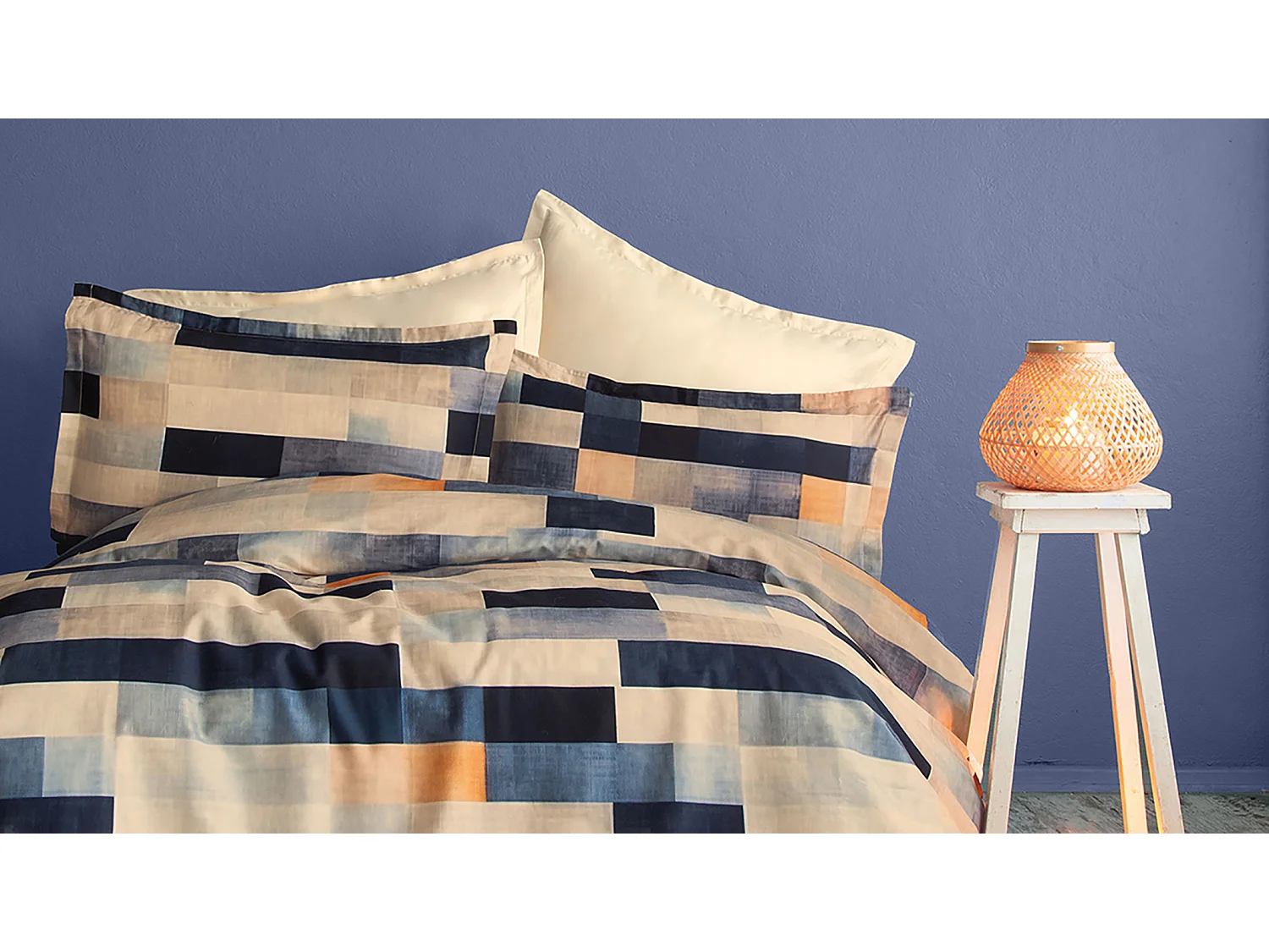 Parure de lit  2 personnes  240x220 cm satin de coton imprimé