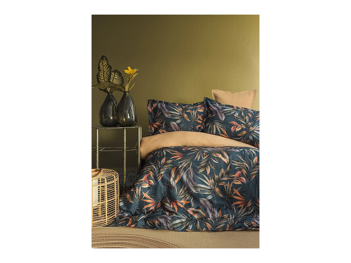 Parure de lit  2 personnes  240x220 cm satin de coton imprimé