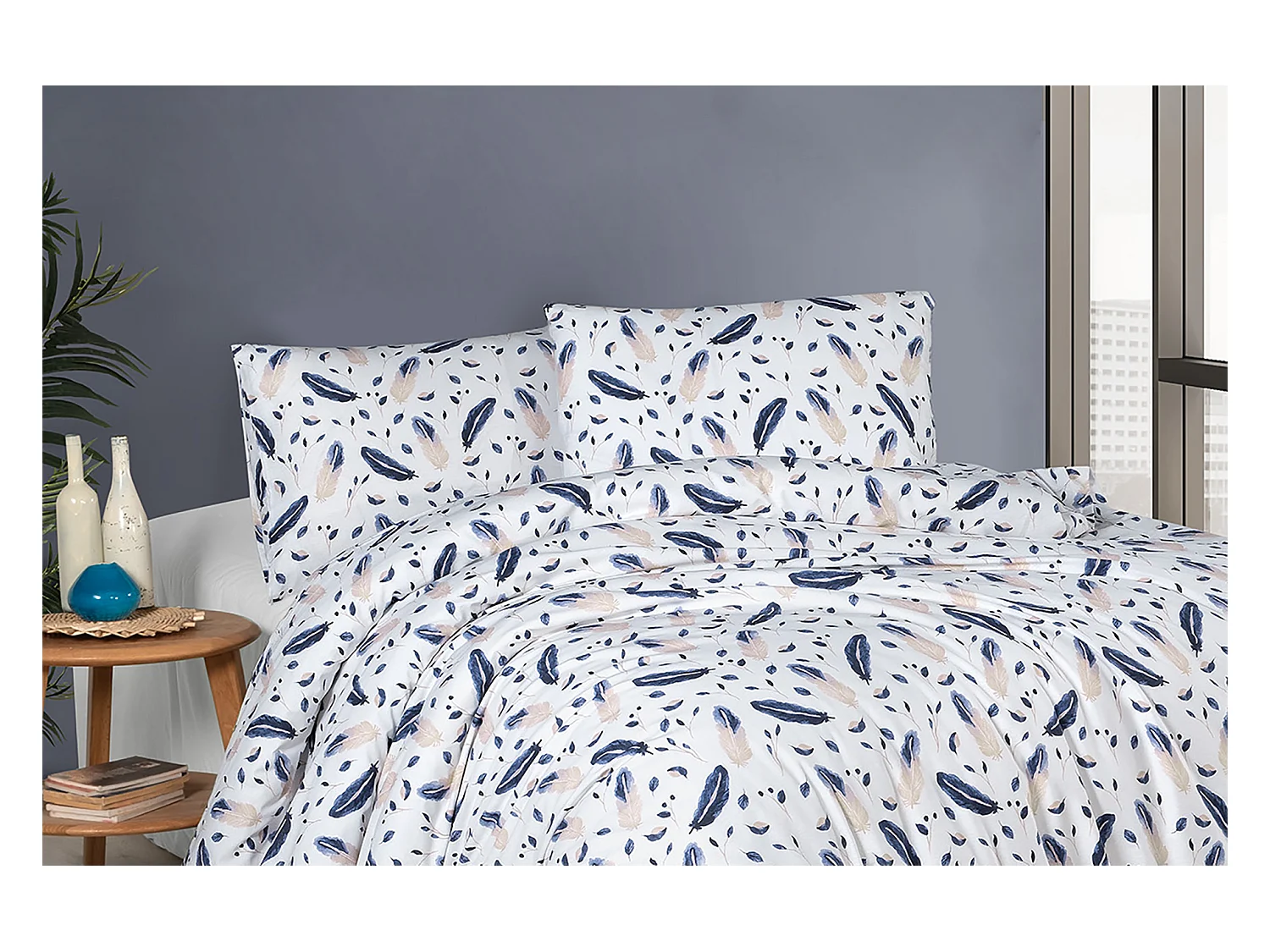 Parure de lit  2 personnes  200x200 cm coton imprimé