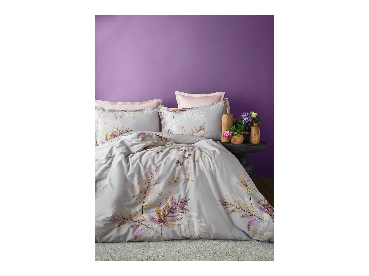 Jogo de cama para 2 pessoas 1 capa de edredão 240x220 cm+2 Fronhas 63x63 cm em cetim de algodão
