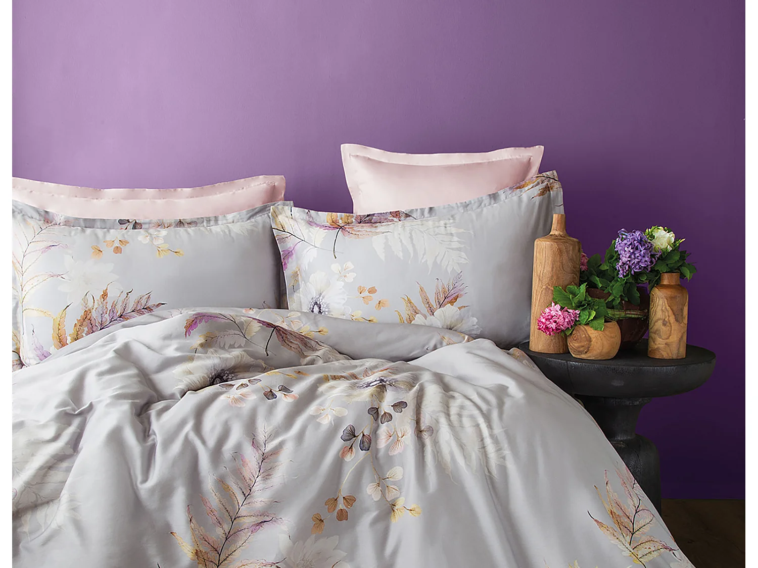 Parure de lit  2 personnes  240x220 cm satin de coton imprimé