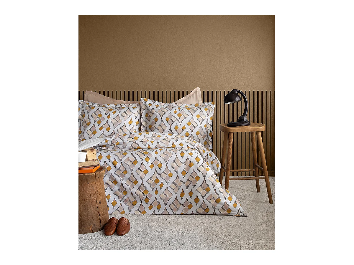 Parure de lit  2 personnes  240x220 cm satin de coton imprimé