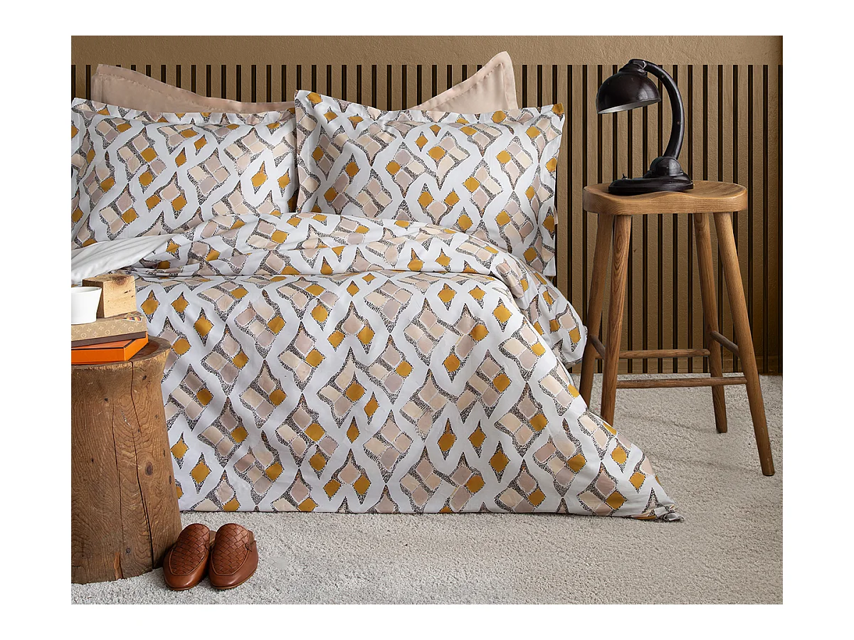 Parure de lit  2 personnes  240x220 cm satin de coton imprimé