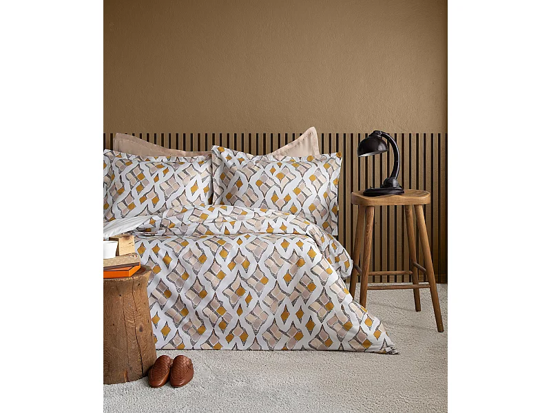 Parure de lit  2 personnes  240x220 cm satin de coton imprimé