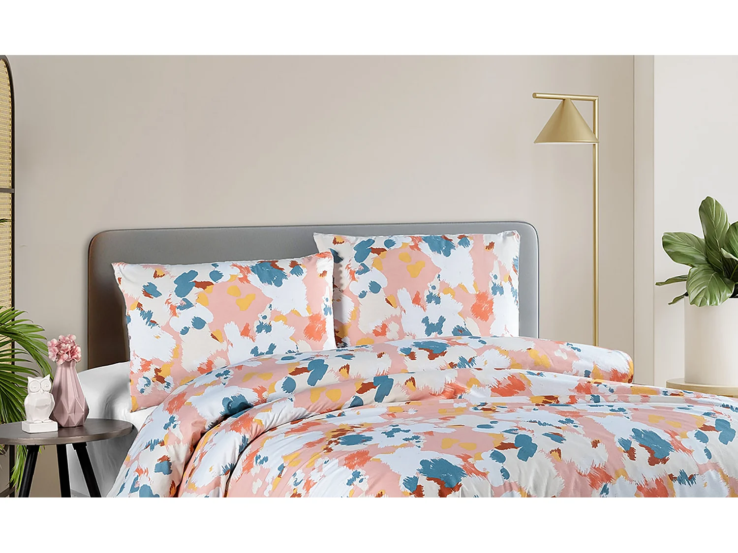 Parure de lit  2 personnes  200x200 cm coton imprimé