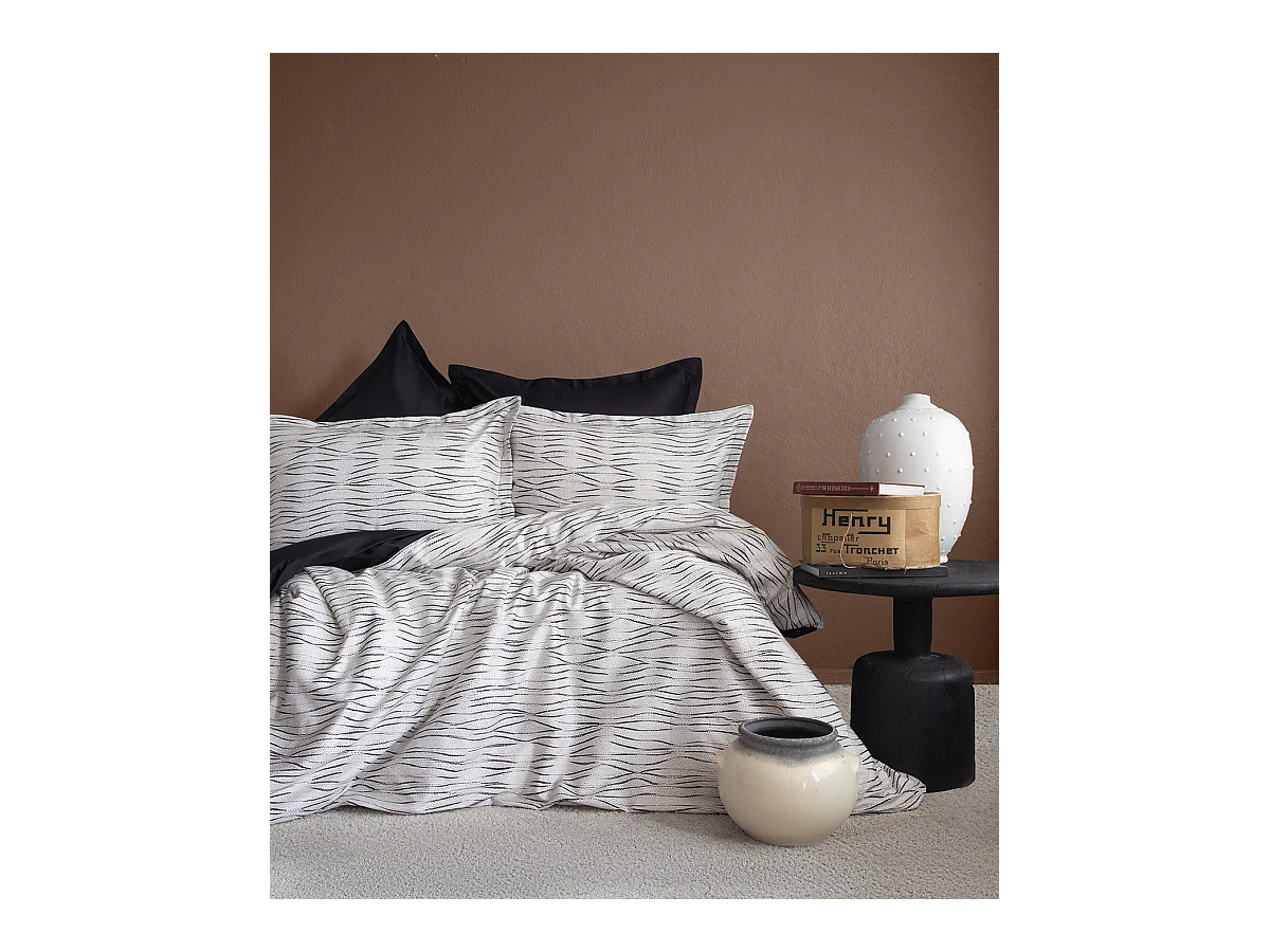 Parure de lit  2 personnes  240x220 cm satin de coton imprimé