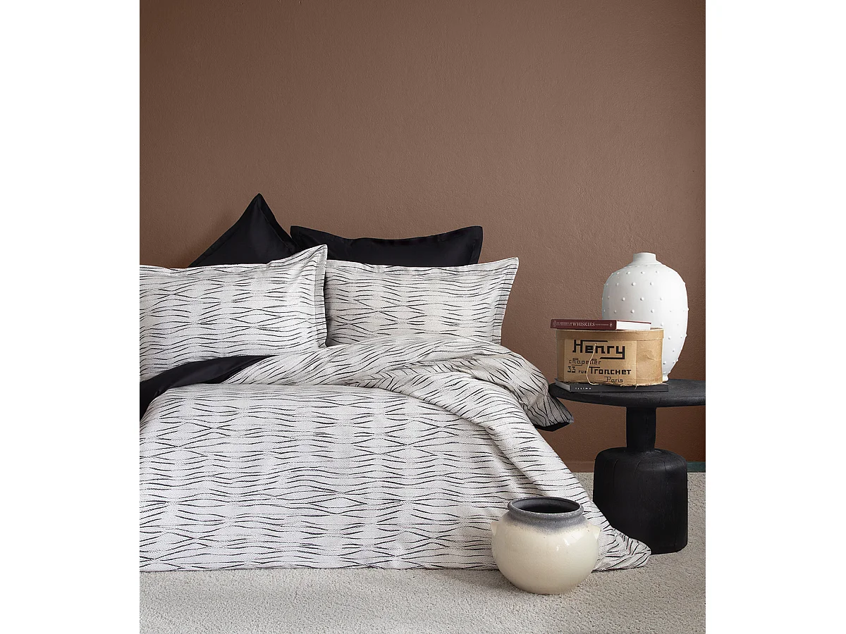 Parure de lit  2 personnes  240x220 cm satin de coton imprimé