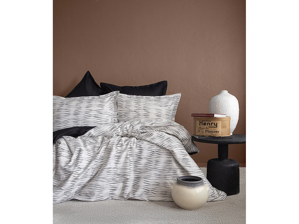 Parure de lit  2 personnes  240x220 cm satin de coton imprimé