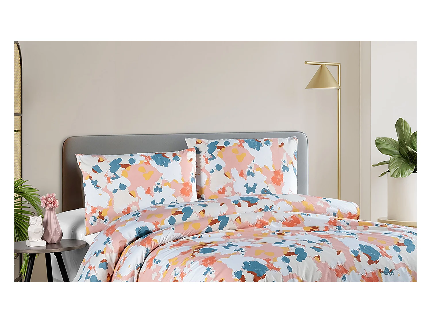 Juego de funda de edredón 140x200 cm+ 1 FA 65x65 cm 100% algodón