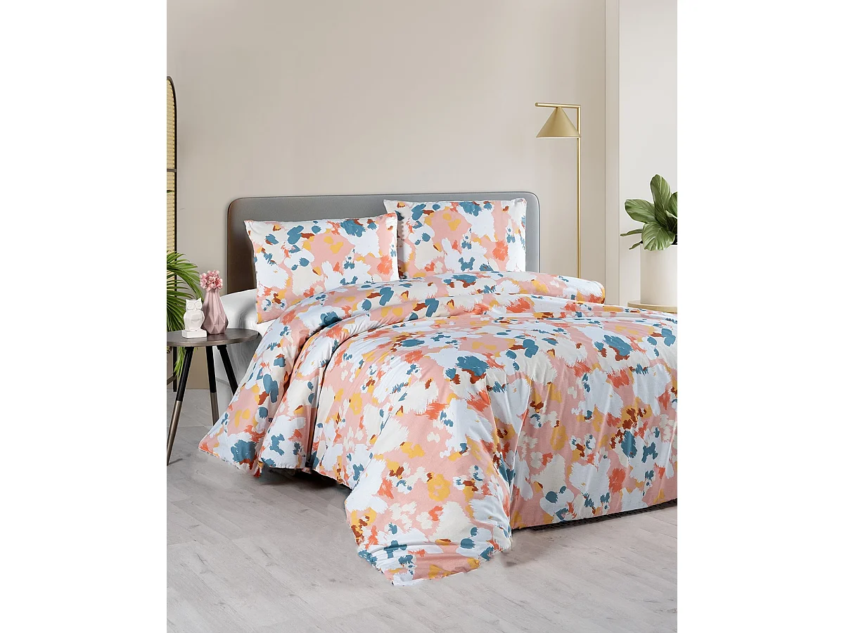 Parure de lit 1 personne 140x200 cm coton imprimé