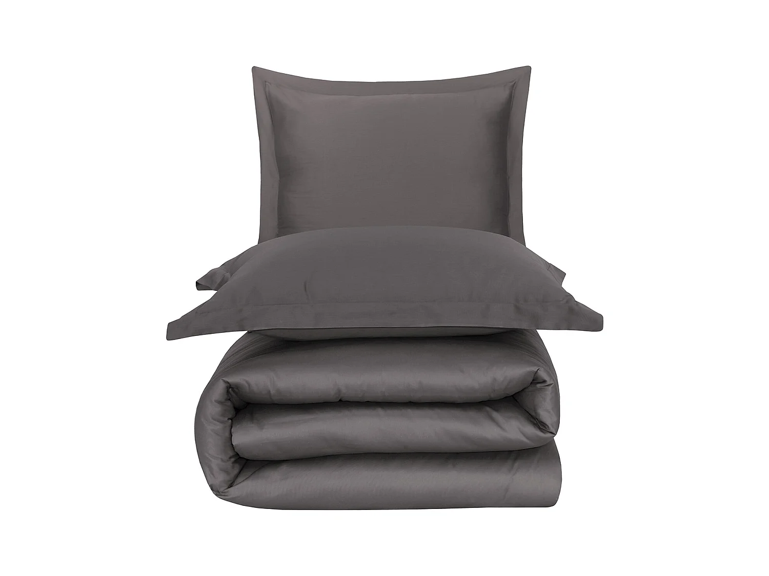 Parure de lit  2 personnes  200x200 cm  satin de coton anthracite