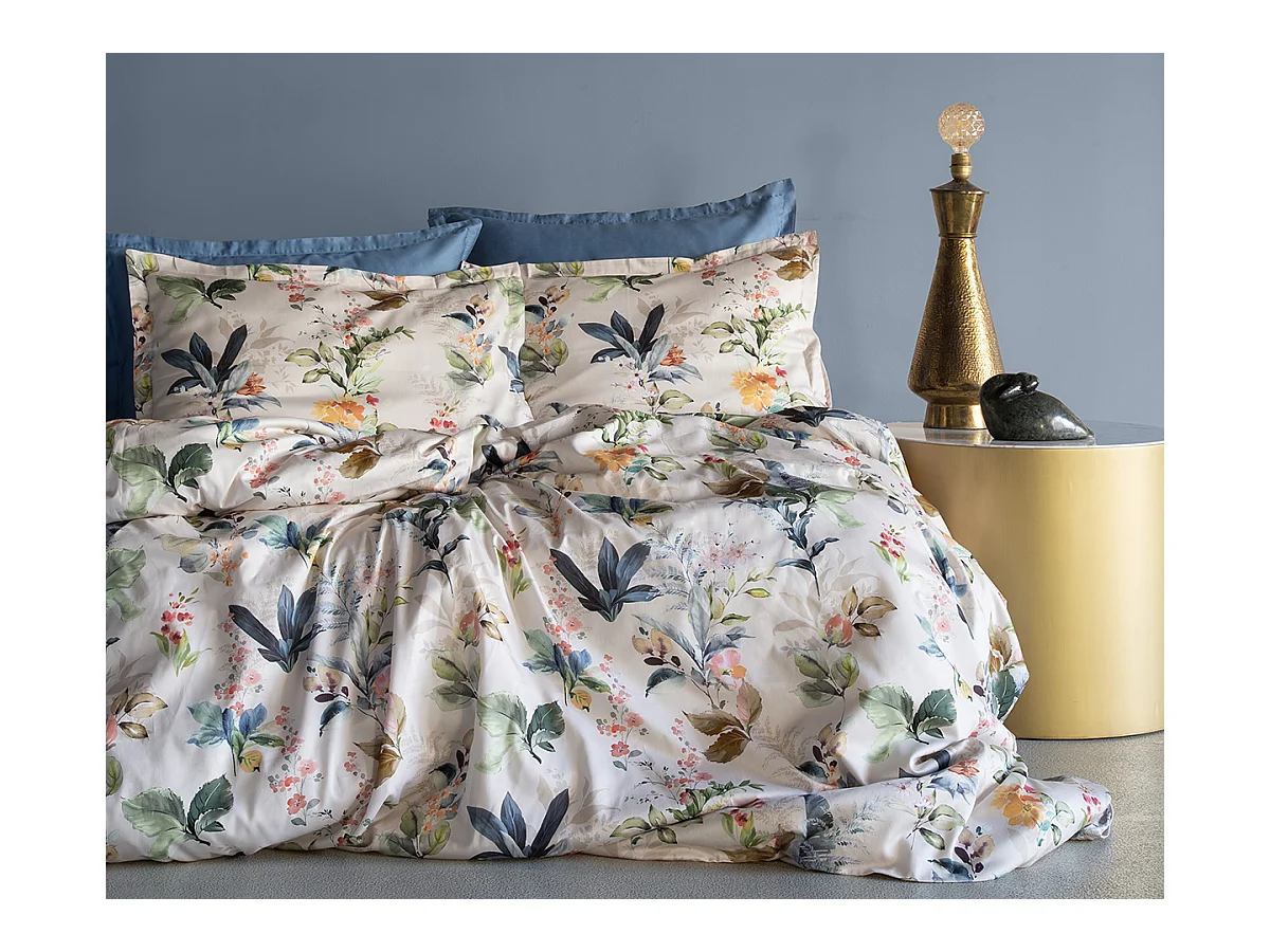 Parure de lit  2 personnes  240x220 cm satin de coton imprimé