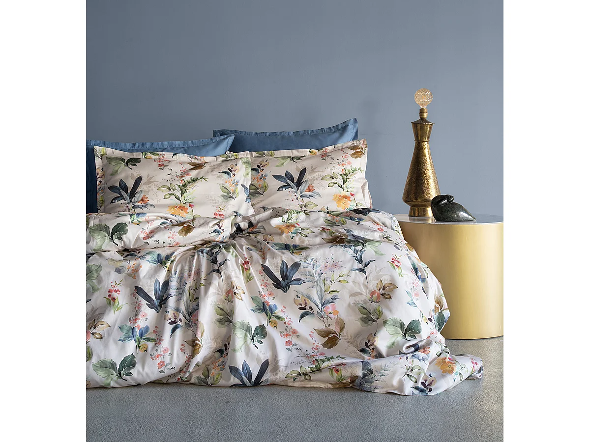 Parure de lit  2 personnes  240x220 cm satin de coton imprimé