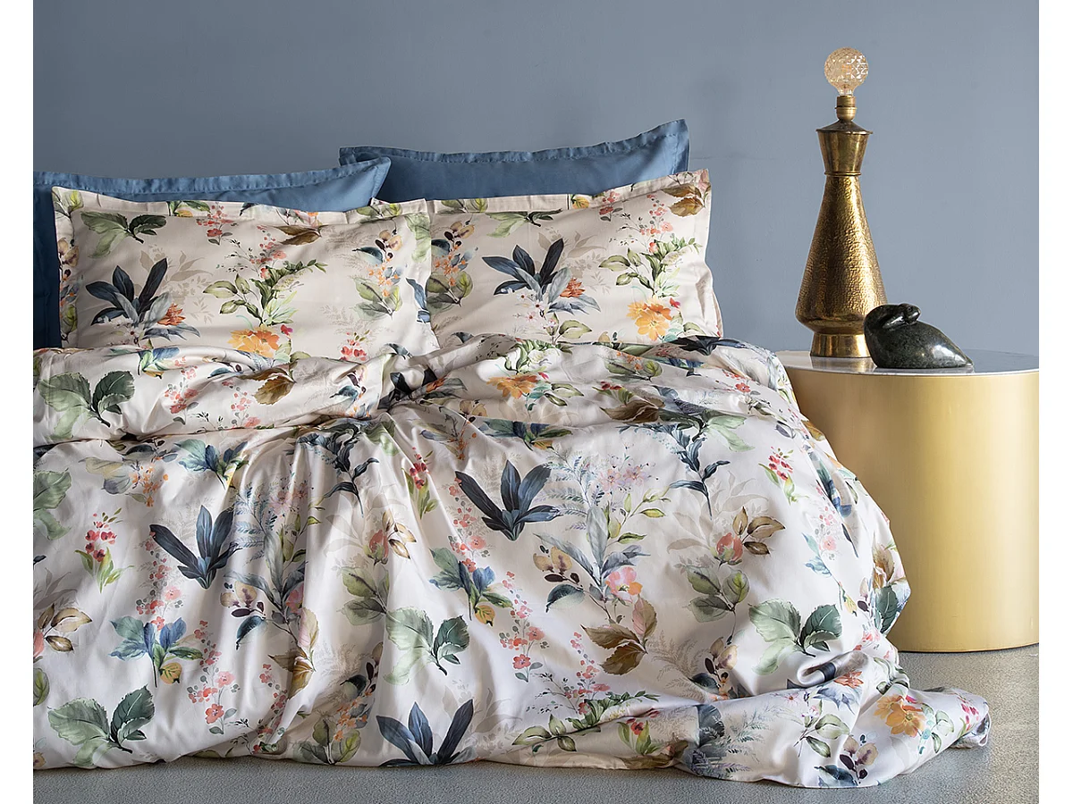 Parure de lit  2 personnes  240x220 cm satin de coton imprimé