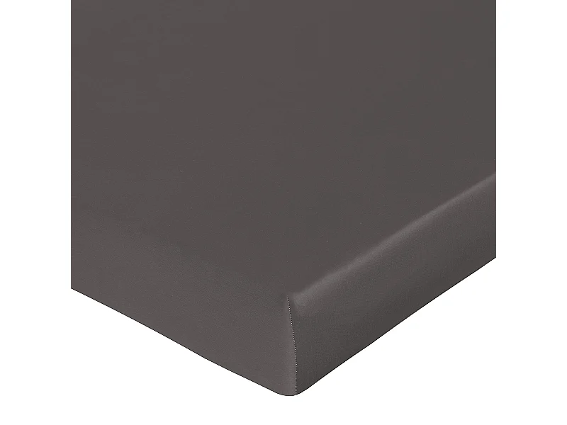 Drap housse 160x200 cm satin de coton anthracite