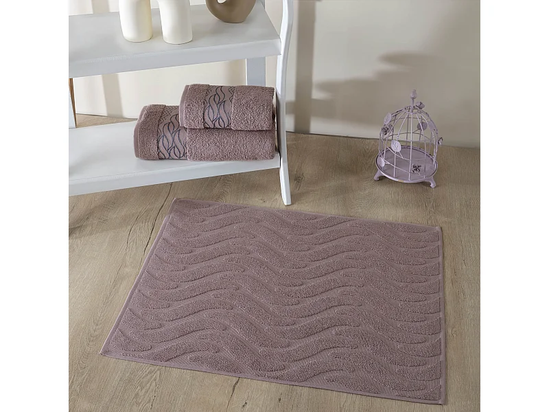 Set de bain éponge 3 pc Serviette 50x90 +70x140  550gr/m2,  50x70 tapis de bain 750gr/m2