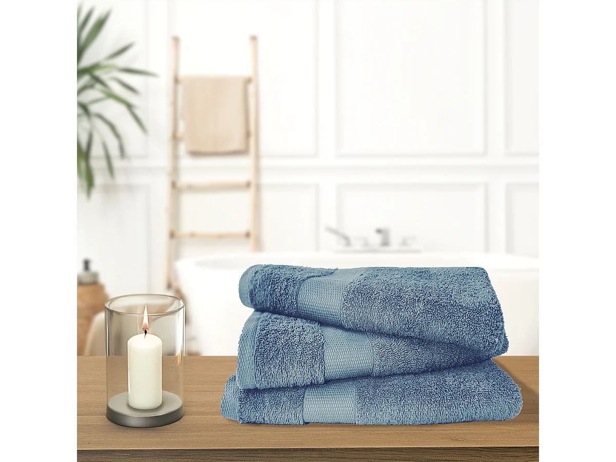 Lot de 3 serviettes éponge 50x90 cm 500 gr/m2 100% coton