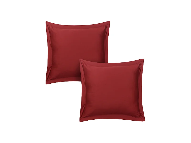 Juego de 2 fundas de almohada 63x63 cm satén de algodón burdeos