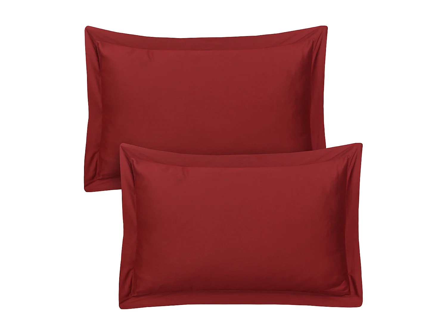 Lot de 2 taies d'oreiller 50x70 cm satin de coton bordeaux