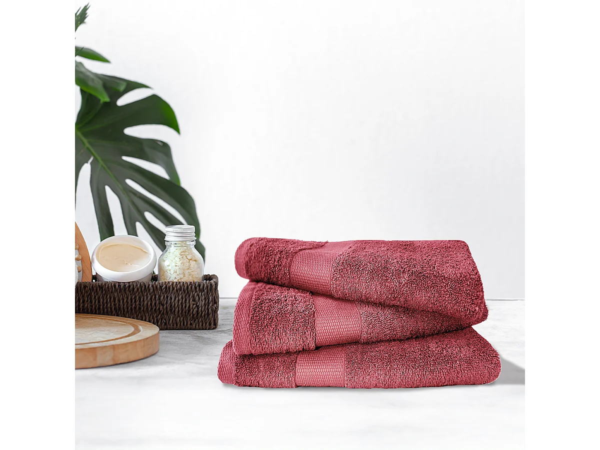 Lot de 3 draps de bain 70x130 cm 500 gr/m2 100% coton