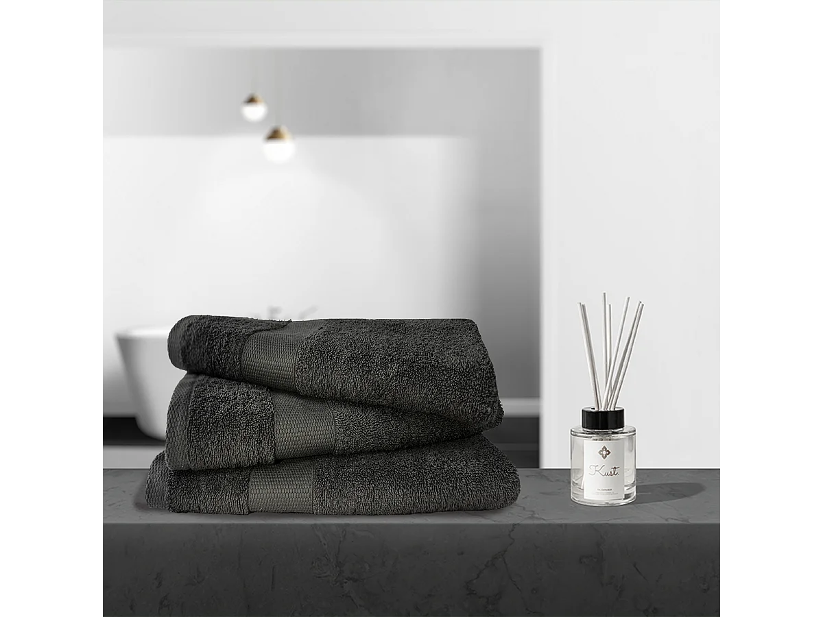 Juego de 3 toallas grandes de baño 100x150 cm 500 gr/m² 100% algodón