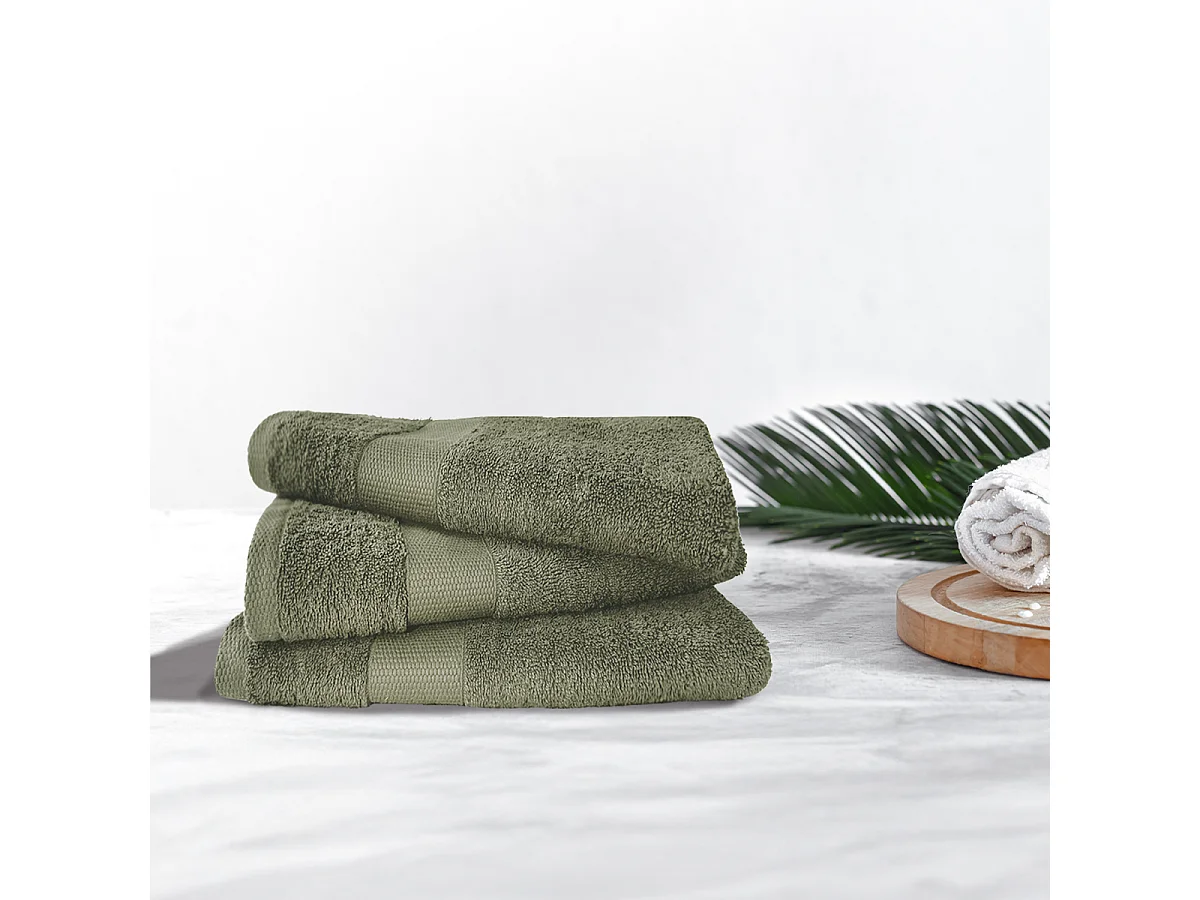 Lot de 3 maxi draps de bain 100x150 cm 500 gr/m2 100% coton