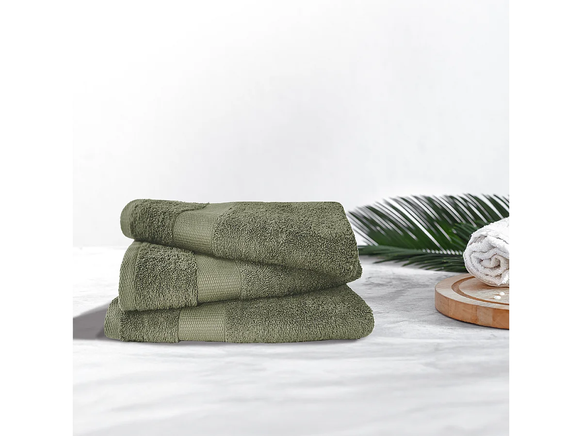 Lot de 3 maxi draps de bain 100x150 cm 500 gr/m2 100% coton