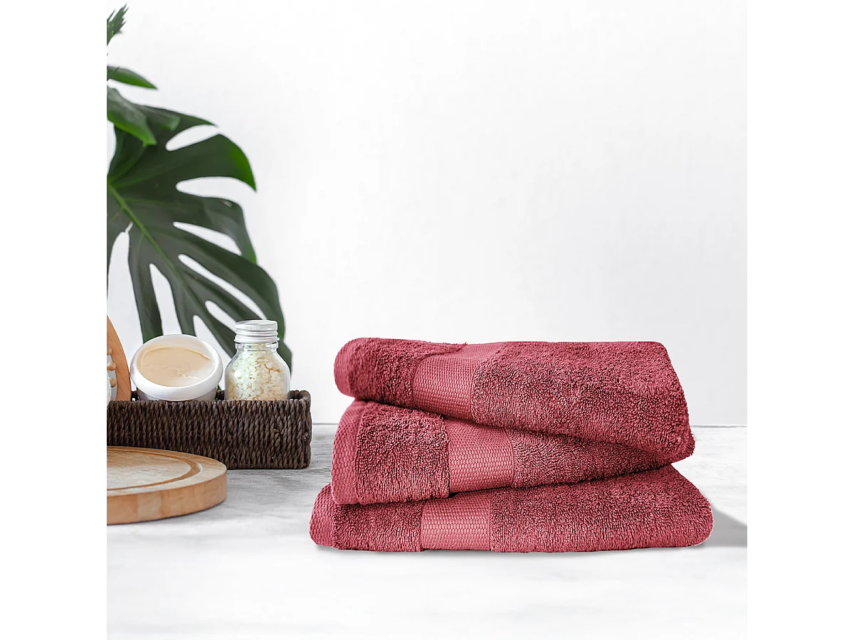 Juego de 3 toallas grandes de baño 100x150 cm 500 gr/m² 100% algodón