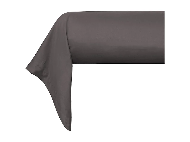 Taie de traversin 86x185 cm satin de coton anthracite