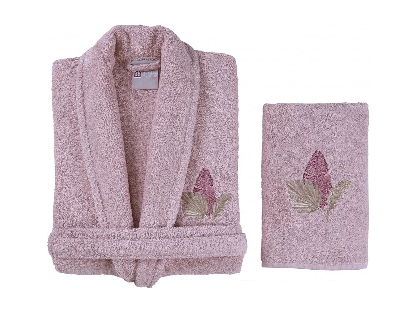 Juego de albornoz y toalla de rizo mujer 100% algodón
