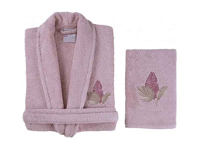 Set accappatoio e asciugamano spugna 50x90 cm da donna 100% cotone